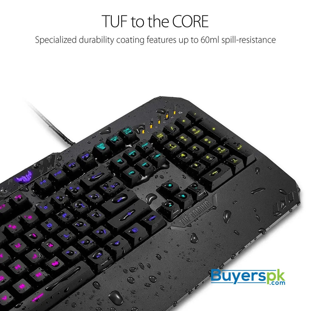 ASUS TUF K5 Mechanical Membrane RGB Gaming Keyboard with Programmable Onboard Memory Media Controls and Aura Sync RGB Lighting - Keyboard ASUS TUF K5 Mechanical Membrane RGB Gaming Keyboard with Programmable Onboard Memory Media Controls and Aura Sync RGB Lighting - Keyboard